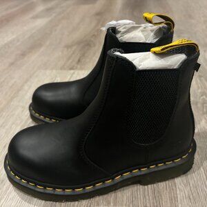 NWT Dr. Martens Fellside Steel Toe Leather Work Boots, Black, Men's 7, Women's 8